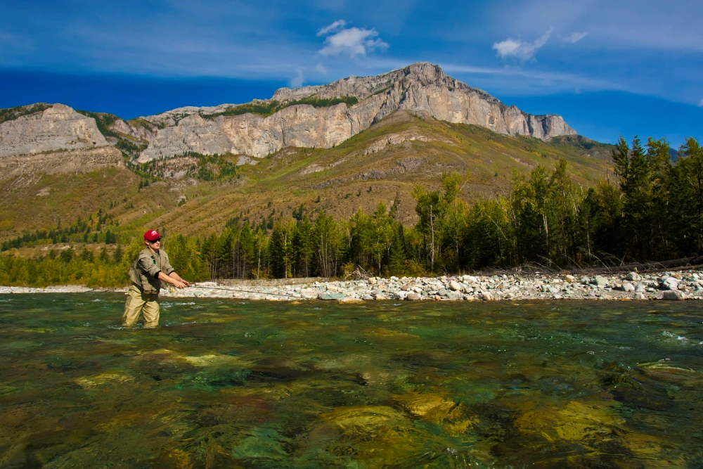 Fly Fishing at Elk River in Autumn