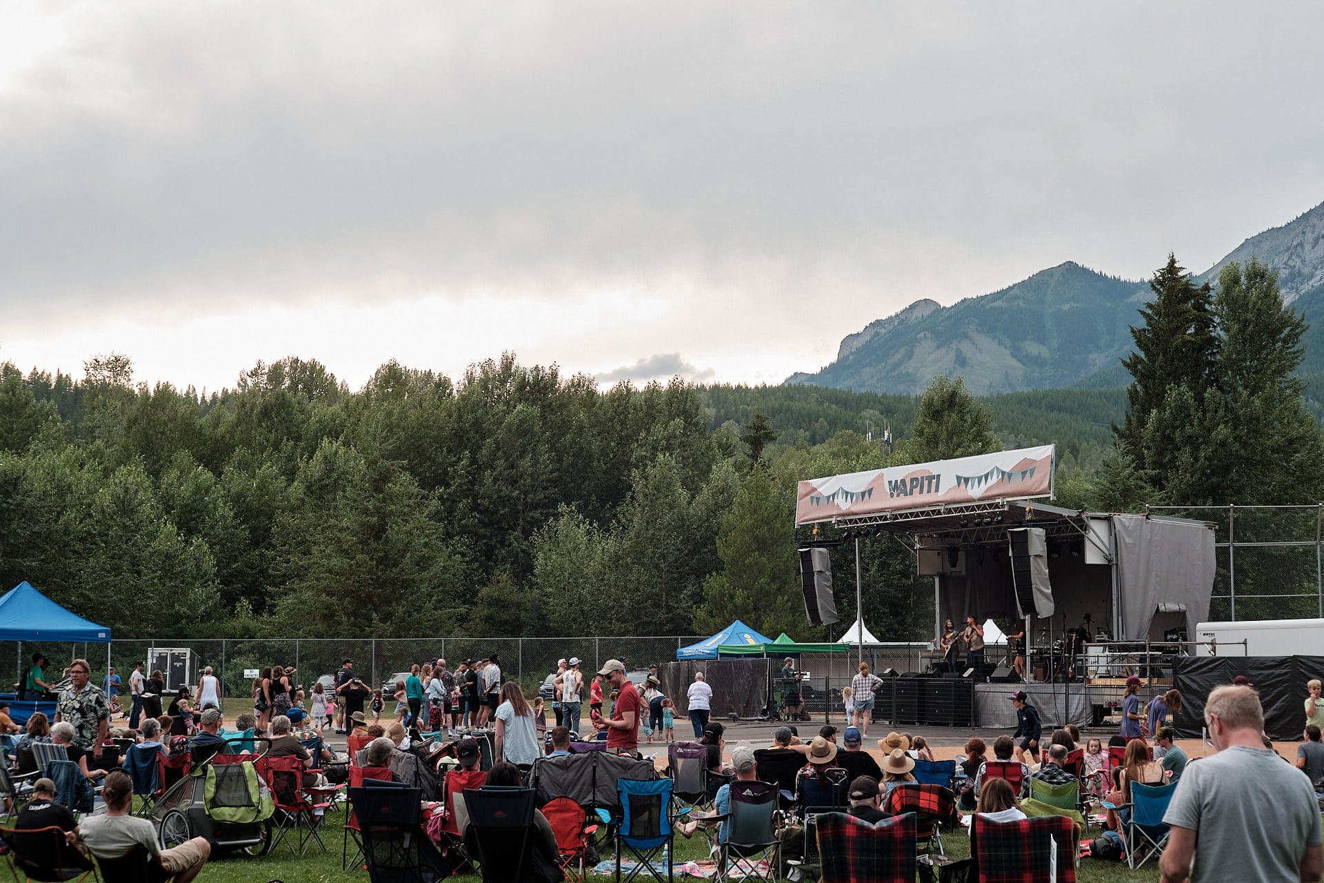 Wapiti Music Festival Stage and crowd.