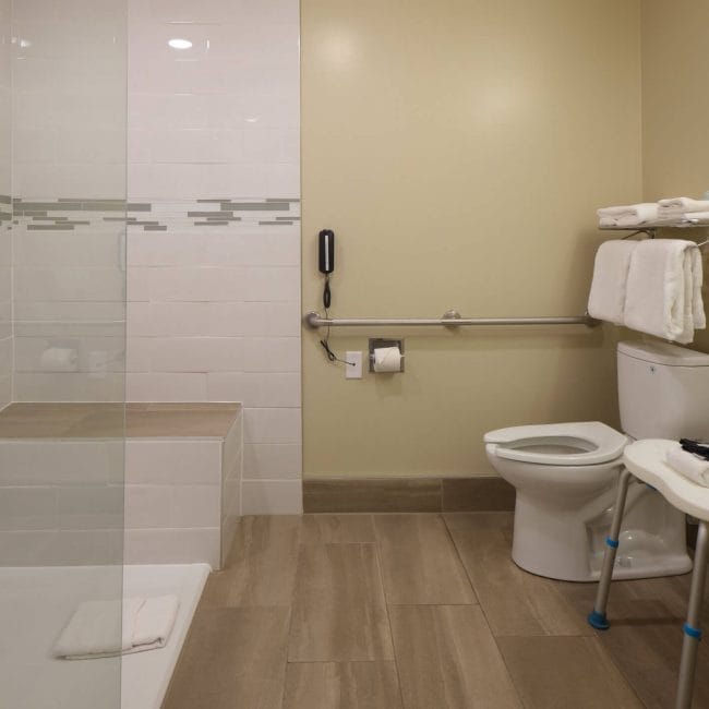 Fernie fox hotel ada accessible bathroom roll in shower